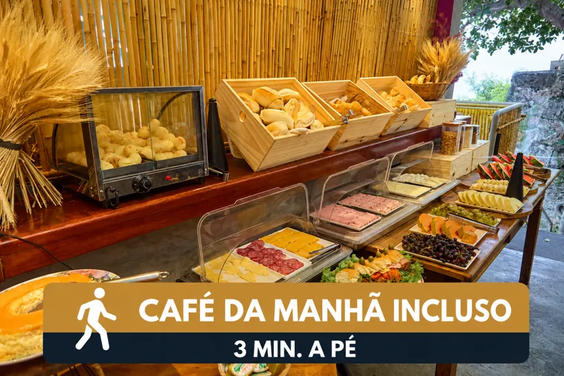 Café da manhã incluso, servido no Terraço Icaraí — Loft Icaraí, Niterói