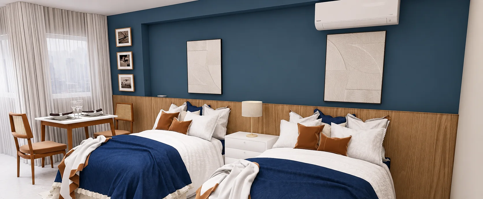 Loft Icaraí em Niterói — quarto com duas camas de casal