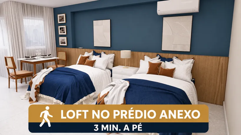 Loft Icaraí — quarto com duas camas de casal
